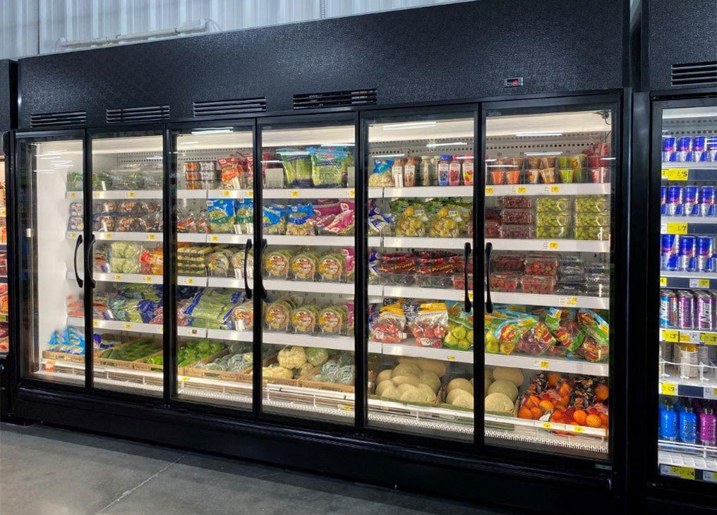 Black large refrigerant display case