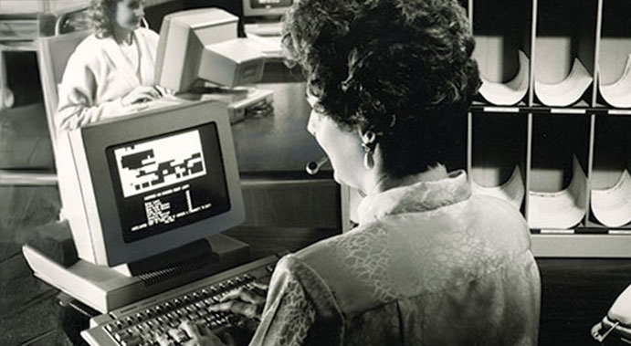 Black and White Photo of Zero Zone Employee